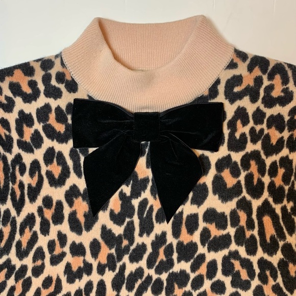 RARE Kate Spade Leopard Bow Sweater Riverdale - Picture 7 of 12